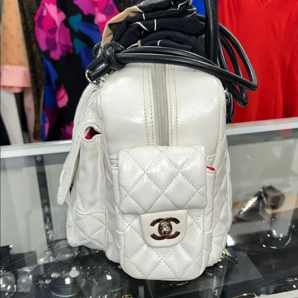 Chanel White and Black Quilted Backpack (Authentic!) - Picture 7 of 9